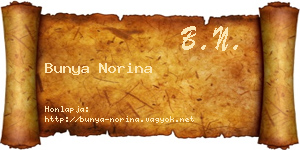 Bunya Norina névjegykártya